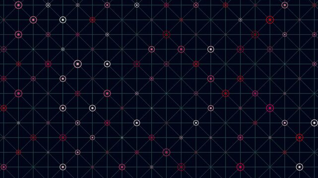 A captivating digital artwork showcasing a 3D effect created by overlapping blue dots in a grid pattern on a black background, forming a seamless and mesmerizing pattern