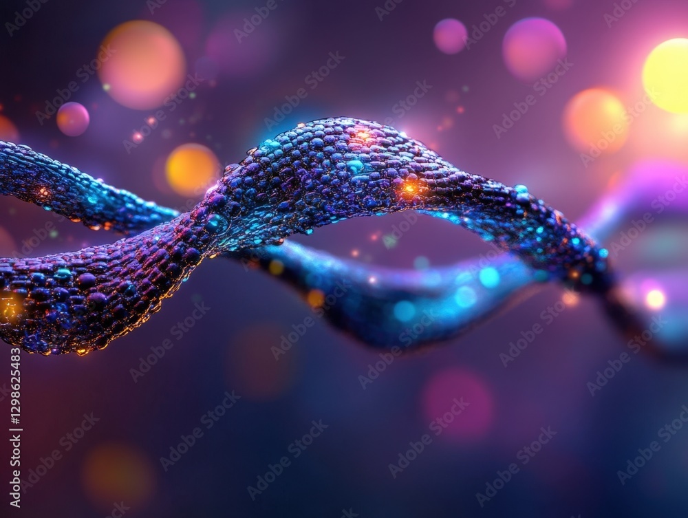 Aufkleber abstract image of a sparkling and beaded double helix