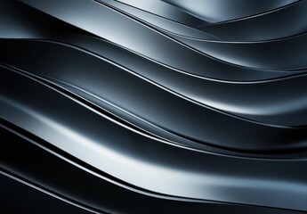 Fototapeta premium Abstract Flowing Waves of Dark Metallic Surface with Smooth and Glossy Finish, Perfect for Background and Design Elements in Modern Concepts