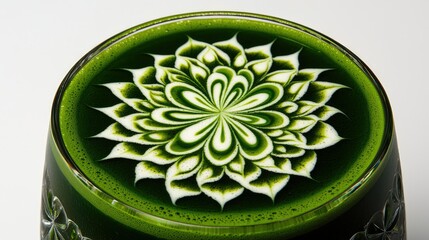 Matcha Latte Art Close-up