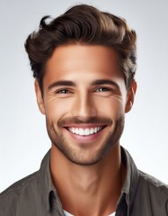 Fototapeta premium 白人男性の顔のポートレート。AIで生成