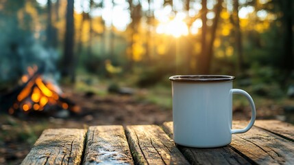 Campfire Coffee in Autumn Woods