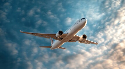 A visually captivating image of an airplane soaring through a dramatic, cloudy sky, representing adventure, freedom, and the excitement of exploring the vast world beyond.