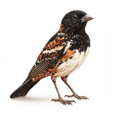 Obraz premium Colorful Sparrows with Distinctive Patterns Perched on a Surface