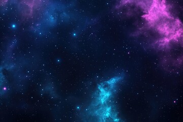 Naklejka premium Vibrant cosmic scene featuring deep blues and purples, sparkling