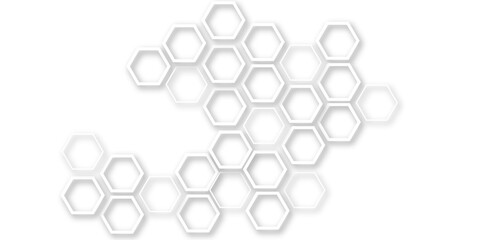 Abstract white hexagon 3d effect pattern with shadow seamless texture background. Use for book, poster, flyer, website vector illustration.
