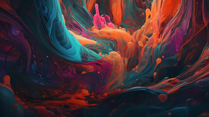 Obraz premium Futuristic galaxy view full of color. Abstract background of colorful explosion. Endless nebula wallpaper. Ai generated image