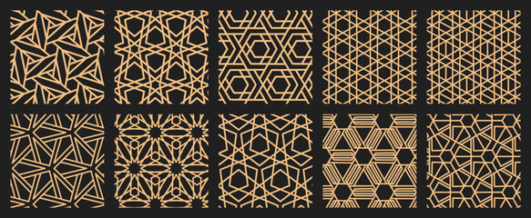 Intricate Geometric Line Patterns Set. For Modern Aesthetic Designs and Digital Art Inspirations