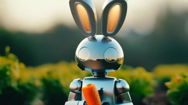 Here is a robot bunny with one of her yy looks. Robot bunny. The tubs here are 3D rendered. Future concept, with AI and a digital graphics brain engine inside