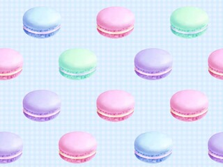 マカロンのシームレスパターン　A-4