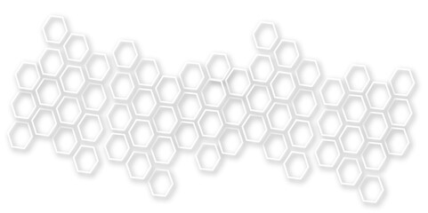 Abstract white hexagon 3d effect pattern with shadow seamless texture background. Use for book, poster, flyer, website vector illustration.
