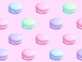 マカロンのシームレスパターン　A-5