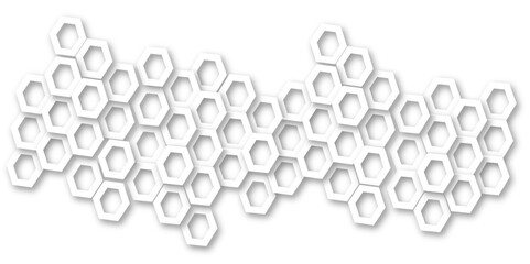 Abstract light grey and white hexagon 3d effect pattern with shadow seamless texture background. Use for book, poster, flyer, website vector illustration.
