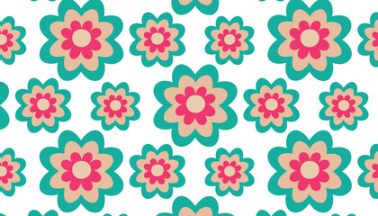 Botany flowers pattern, Hand-drawn botanical element, Vector illustration doodle floral  on white background, minimal botanical art.