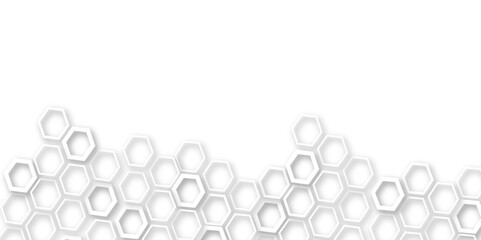 Abstract white hexagon 3d effect pattern with shadow seamless texture background. Use for book, poster, flyer, website vector illustration.
