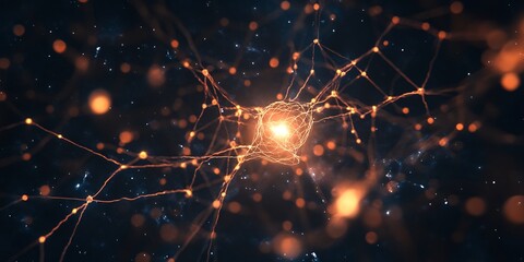 Fototapeta premium pulsing cybernetic neural web AI network