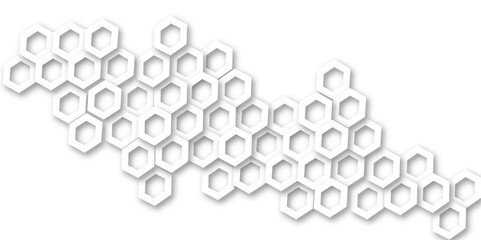 Abstract modern hexagonal effect for line geometric technology 3d white bright hexagon polygonal honeycomb luxury pattern white background. 