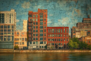 Obraz premium Grand Rapids Michigan Skyline: Urban Architecture Along the Grand Riverfront