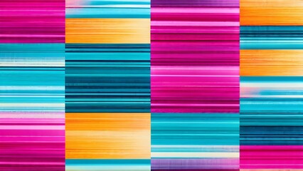 Abstract seamless pattern with vibrant colored stripes forming squares