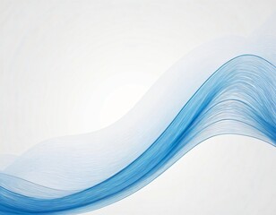 Abstract background with wavy blue lines on a white background.