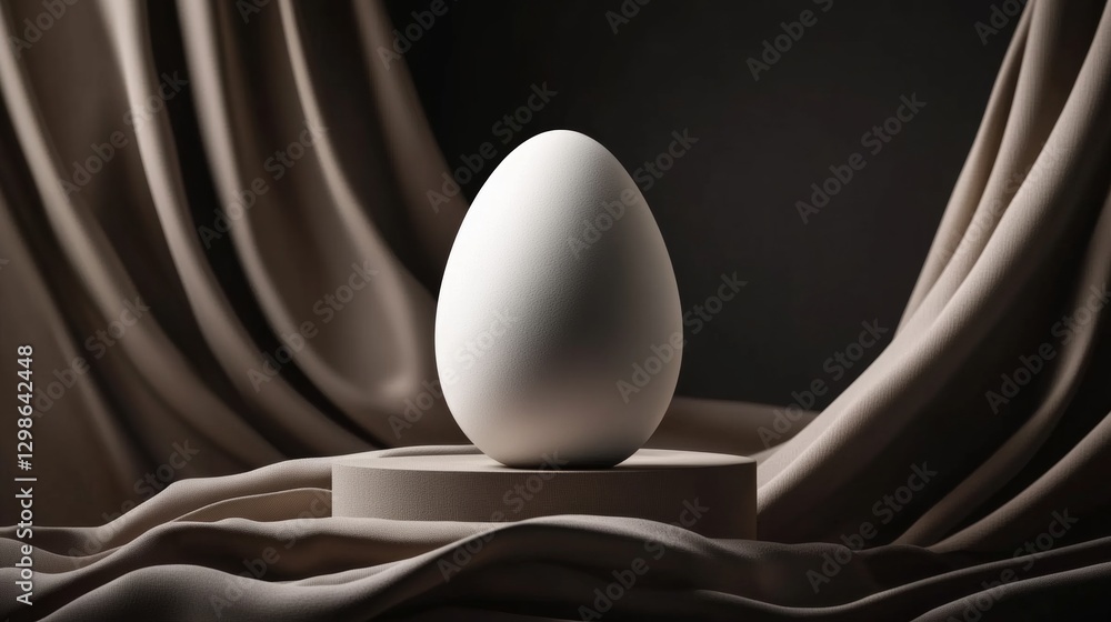 Aufkleber elegant abstract easter egg surrounded by soft drapery in a serene setting. generative ai