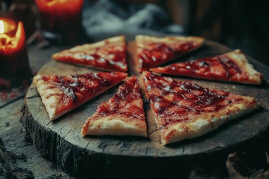 Halloween Pizza - Creepy Composition of Evil Slices for 31st Celebration