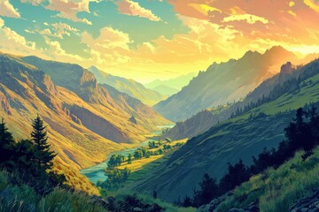 Hells Canyon, Oregon USA. National Recreation Area in North America with Beautiful Scenic Views