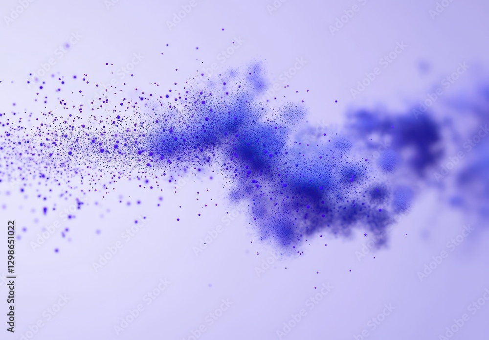 Poster abstract purple powder explosion on light background creating vibrant clouds of color with dynamic m