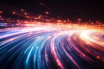 Obraz premium luminous neon vortex cyber network
