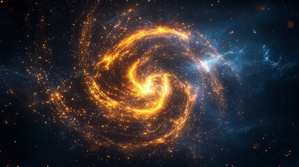 Obraz premium glowing cybernetic energy swirl AI fractals