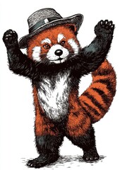 Cheerful Red Panda Character