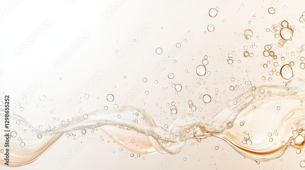Aufkleber abstract fluid dynamics: an elegant composition featuring flowing liquids and bubbles. this image ev