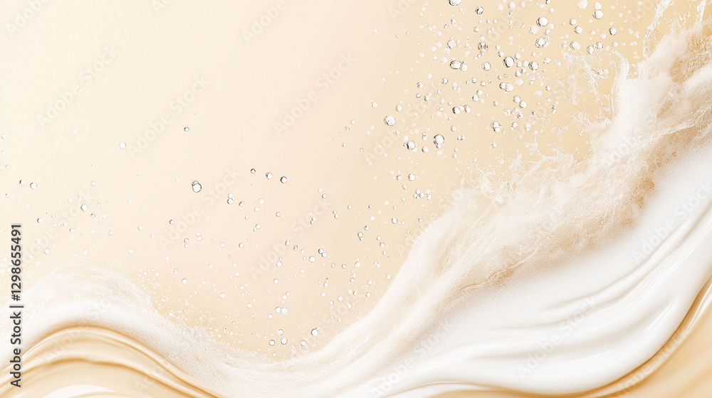 Poster ethereal splash: a dynamic composition of liquid, capturing the moment of impact and the delicate da