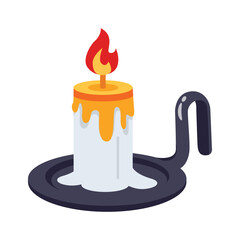 Get your hands on this burning candle 3d style icon