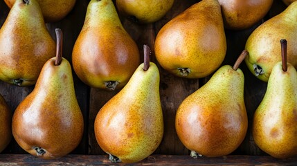 Rustic Wooden Crate of Juicy Brown Pears