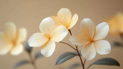 Naklejka premium A minimalistic vector design of very light yellow winter jasmine, drawn with simple single-line art on a white background, highlighting its delicate beauty.