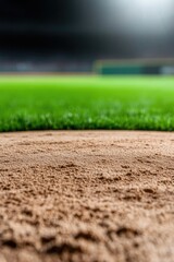 Baseball diamond captures texture of dirt contrasting with vibra