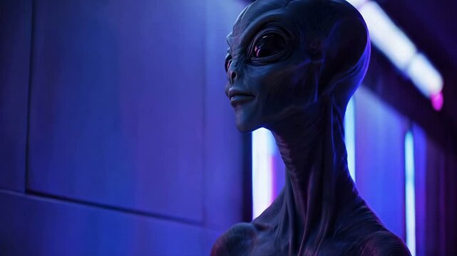 A mysterious alien entity has been discovered within a stunning and advanced futuristic environment