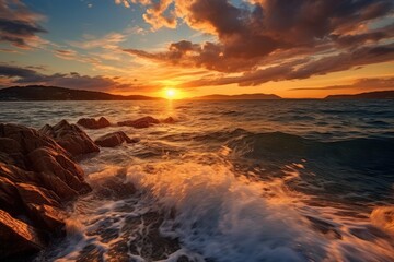 Obraz premium Sea landscape dawn outdoors horizon.