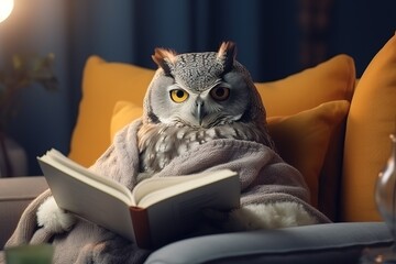 owl sitting on a book