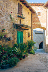 view of he village of Montefioralle in Tuscany