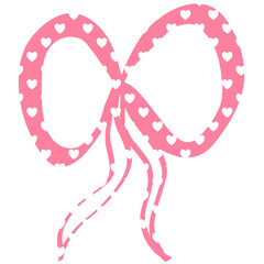 pink heart with pink ribbon
