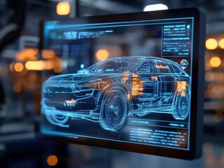 car design on a computer screen