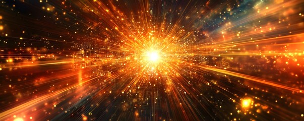 Abstract depiction shows a powerful explosion of light and energy