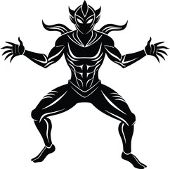 Fototapeta premium Dynamic Fantasy Character Silhouette Illustration.