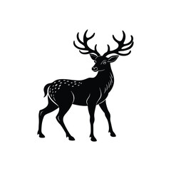 deer silhouette vector illustration on white background