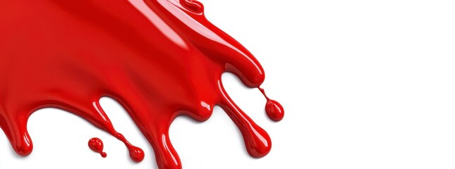 Vibrant Red Liquid Splashes on White Background