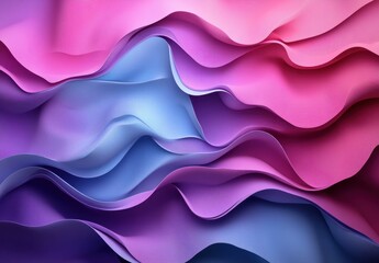 Obraz premium Abstract Wavy Fabric in Vivid Colors of Pink and Blue Creating a Sense of Motion and Depth for Backgrounds or Art Projects