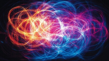 abstract neon encryption streams futuristic patterns