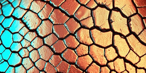 Copper Iridescent Animal Skin Texture Closeup